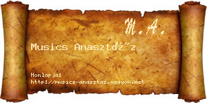 Musics Anasztáz névjegykártya